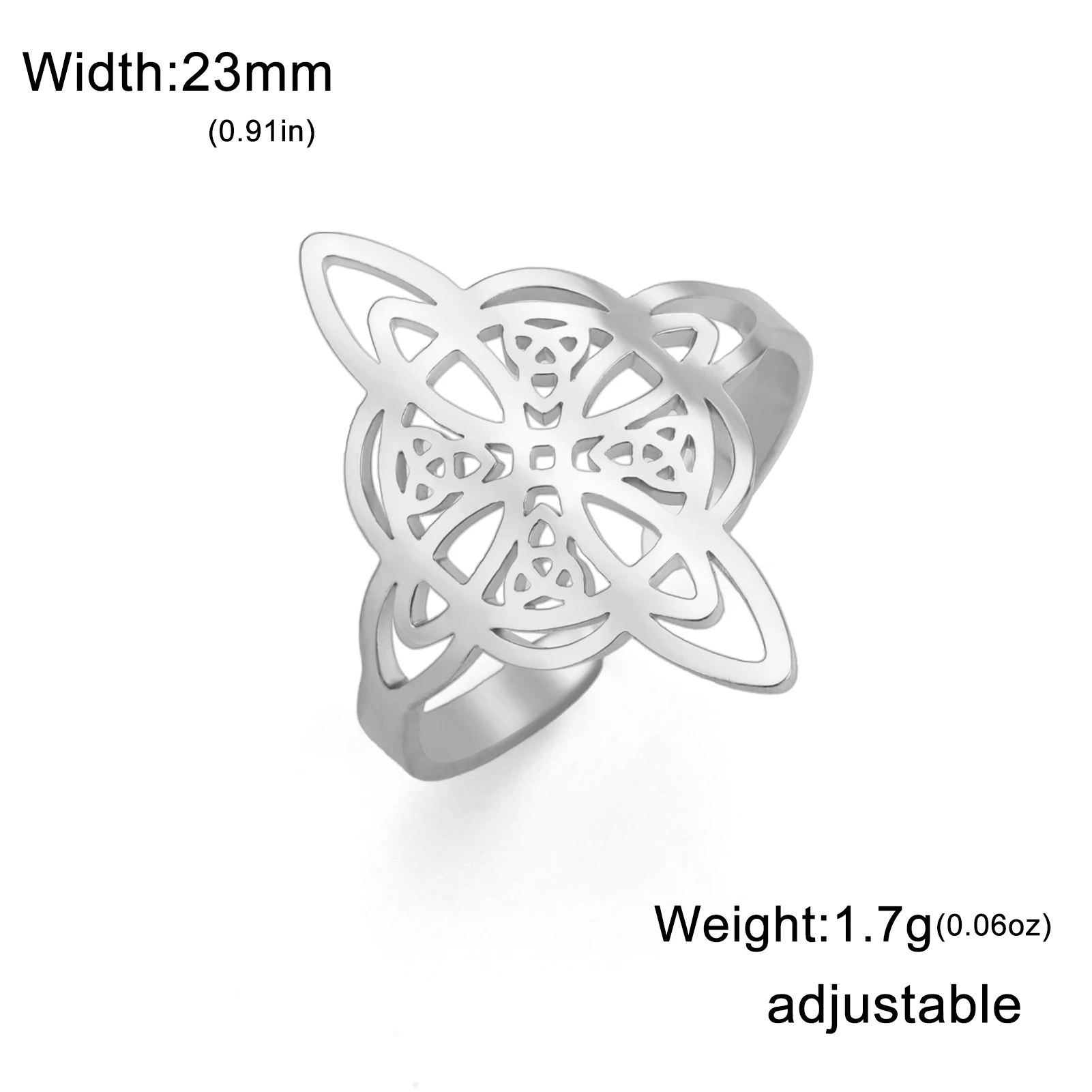 Adjustable Celtic knot ring
