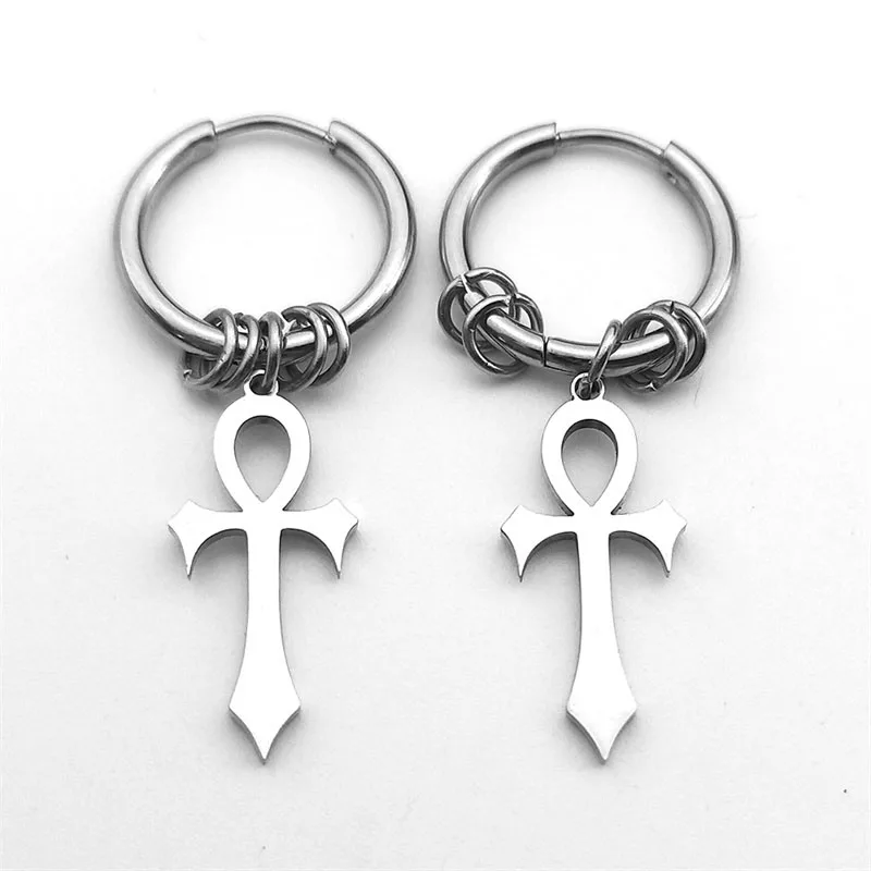 Ankh hoop earrings