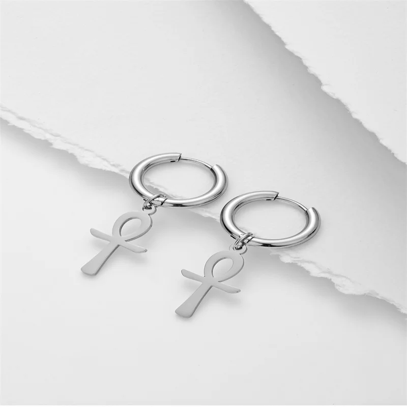 Ankh huggie earrings