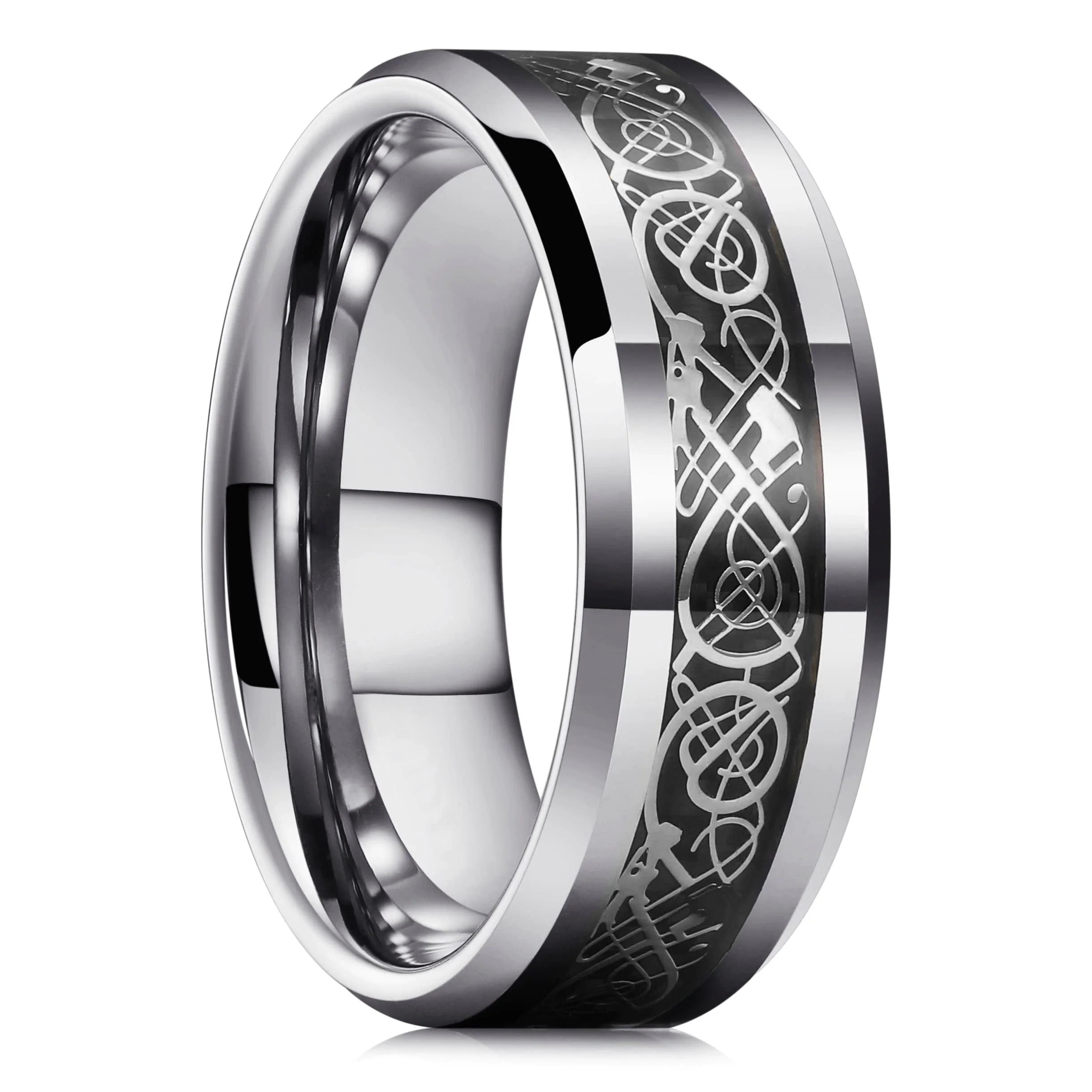 Celtic dragon inlay band