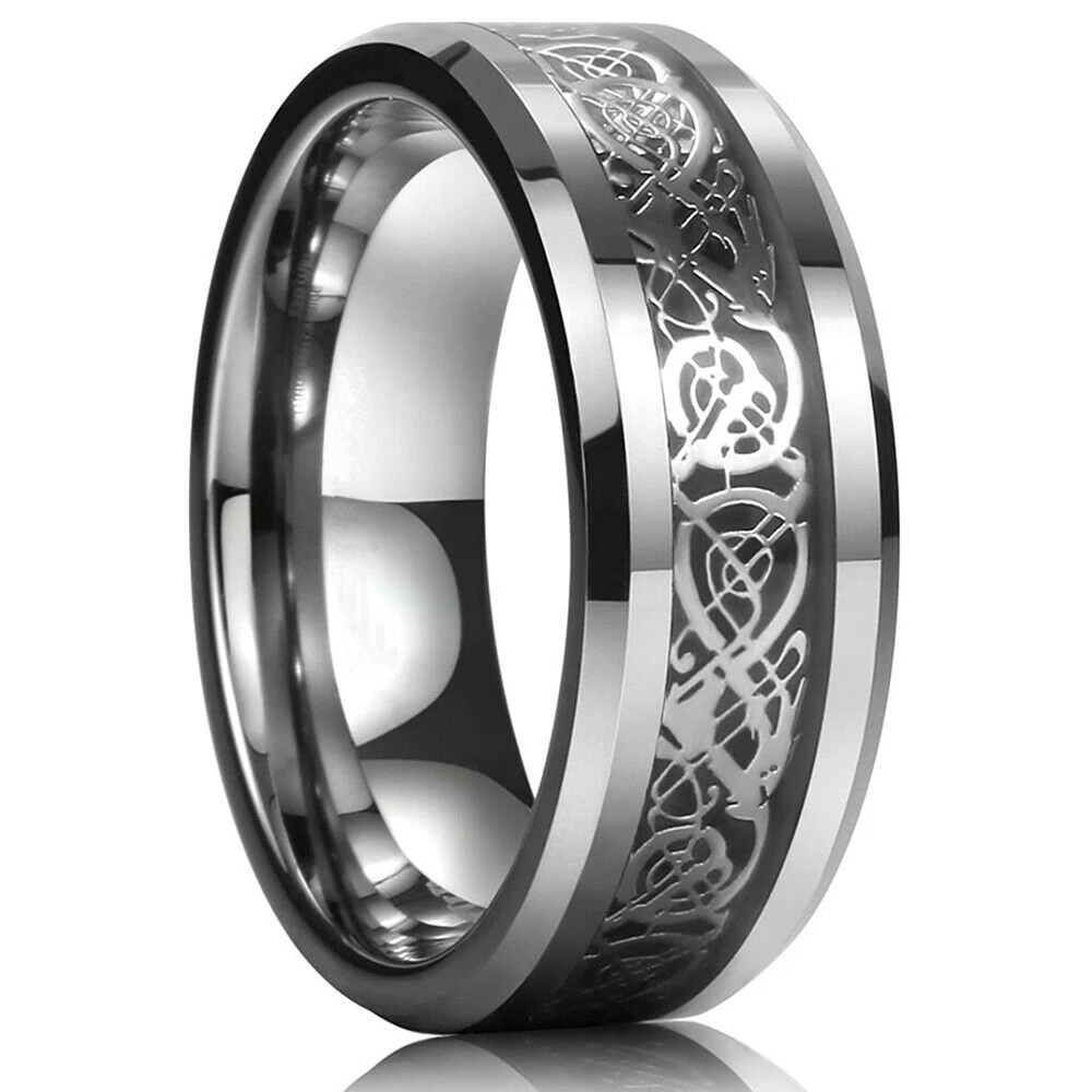 Celtic dragon inlay band