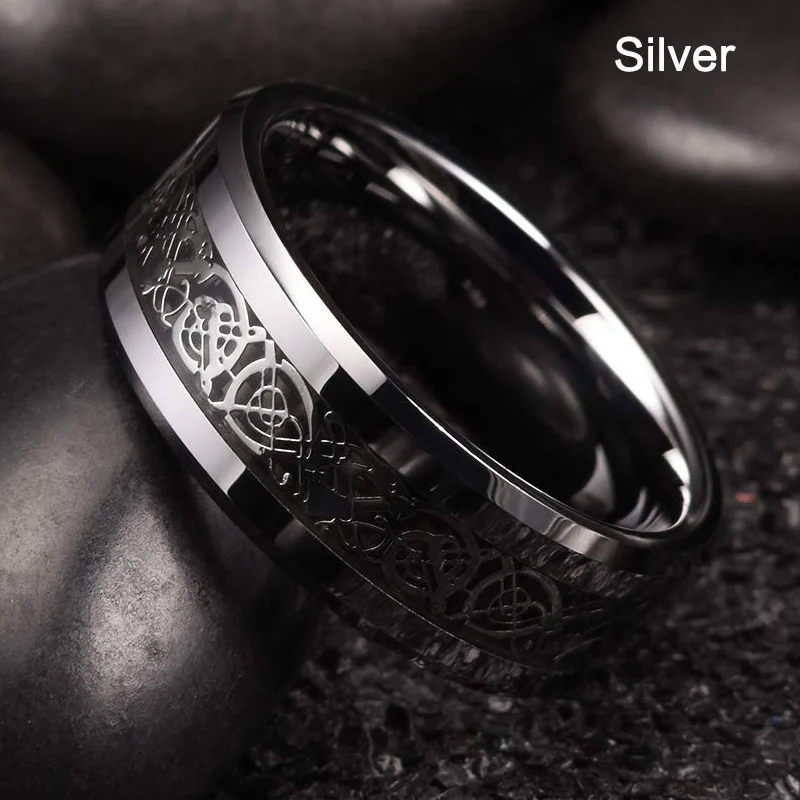 Celtic dragon inlay band