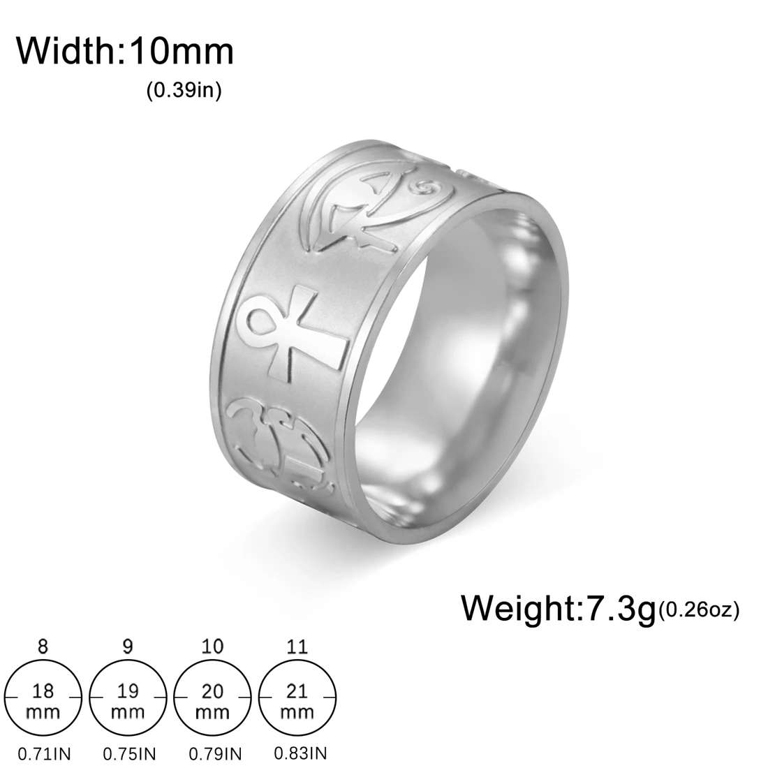 Egyptian symbols band ring
