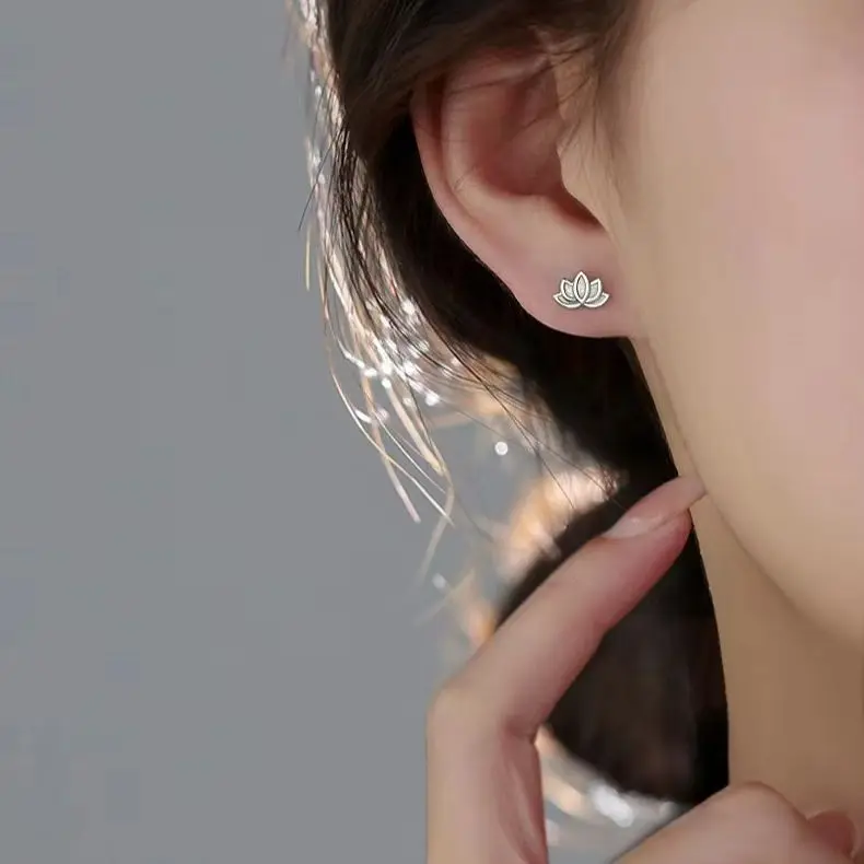 Lotus stud earrings