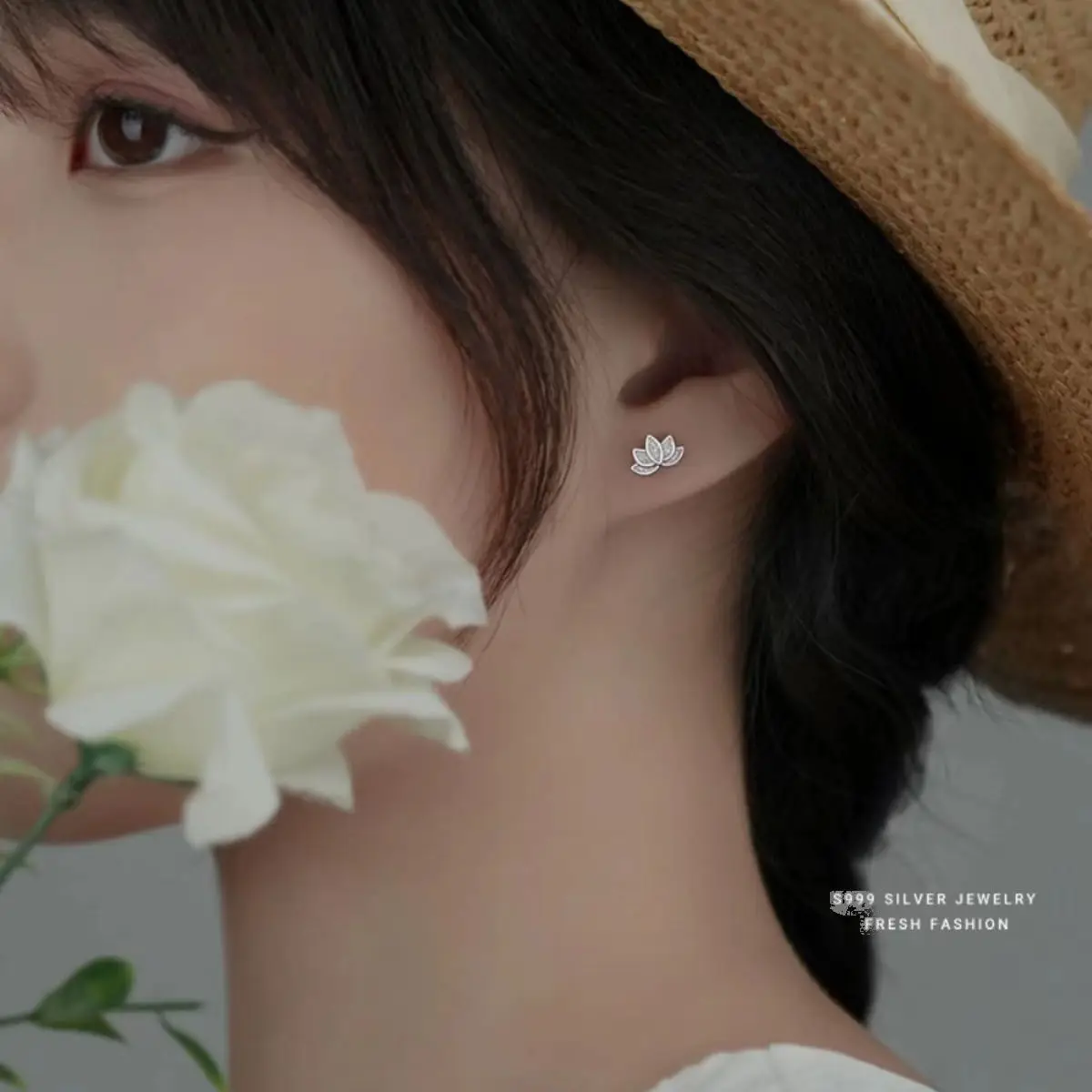 Lotus stud earrings