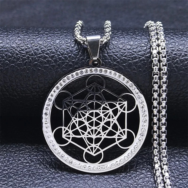 Metatron's cube pendant with crystals