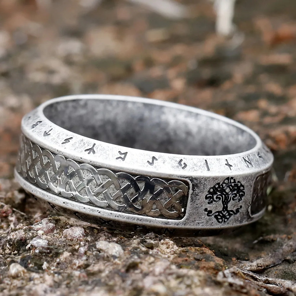 Rune ring with Yggdrasil