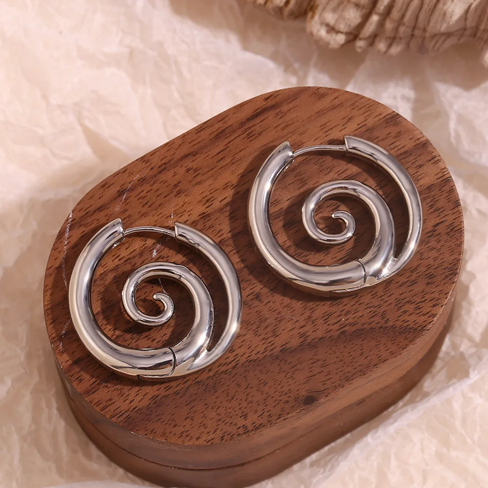 Spiral hoop earrings