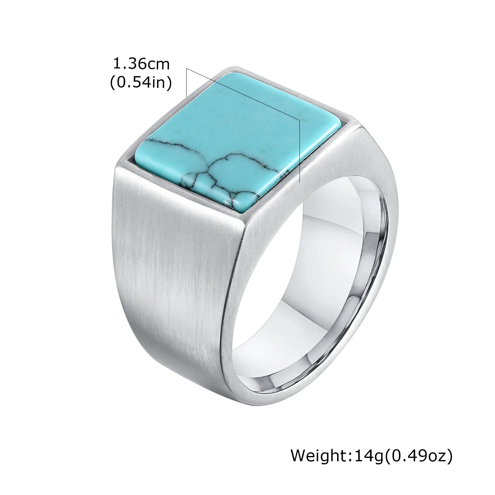 Square signet ring with blue stone