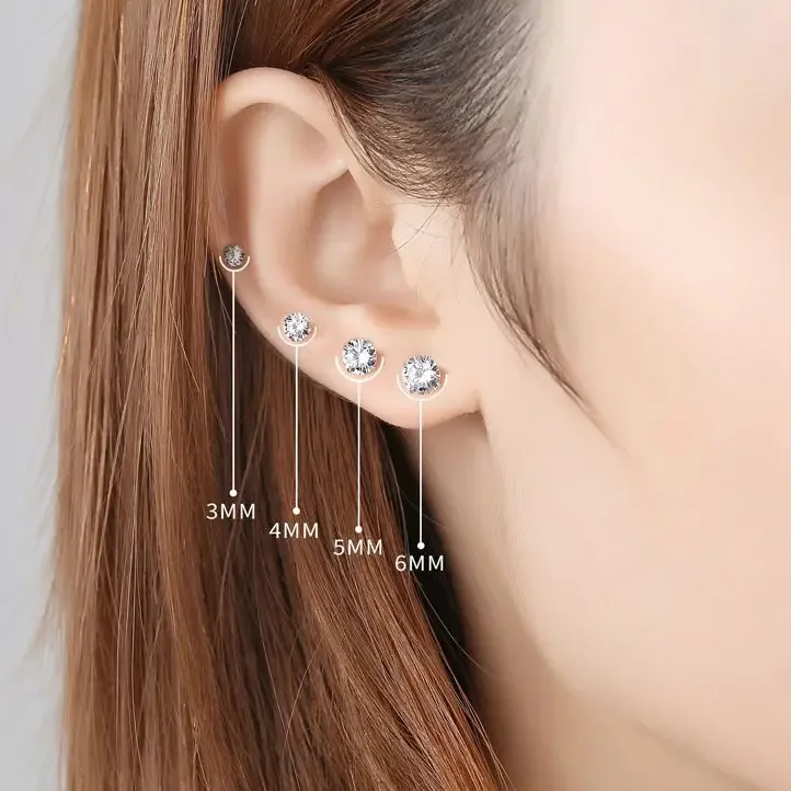 Sterling silver crystal stud earrings