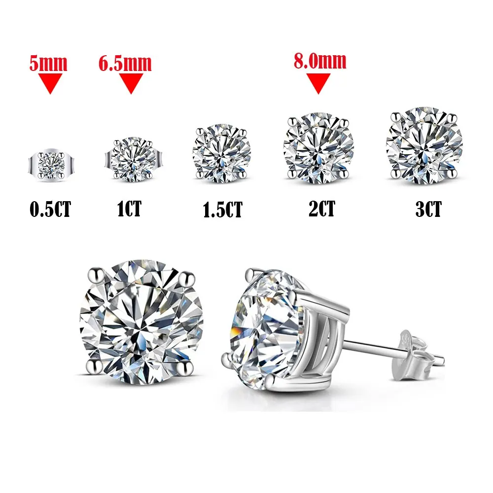 Sterling silver solitaire stud earrings