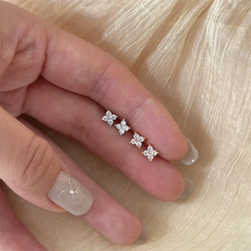 Sterling silver star stud earrings