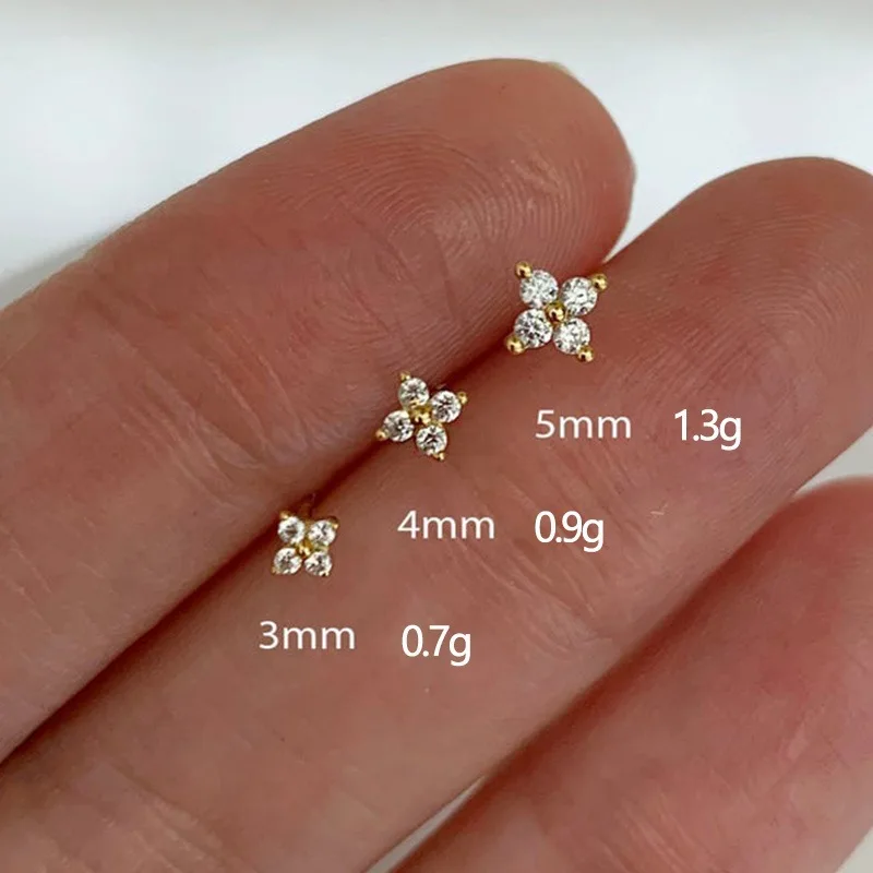 Sterling silver star stud earrings