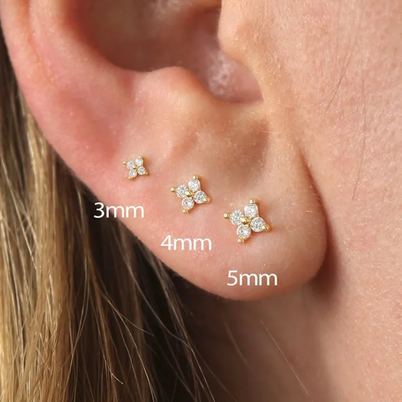 Sterling silver star stud earrings