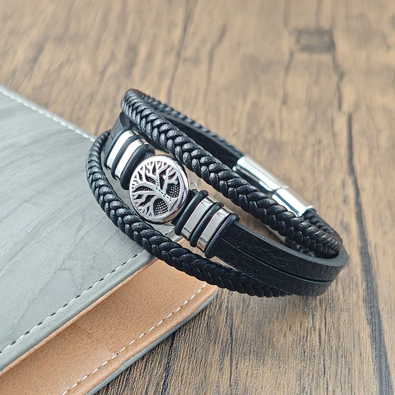 Tree of life leather bracelet
