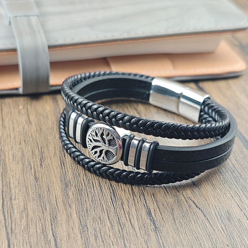 Tree of life leather bracelet