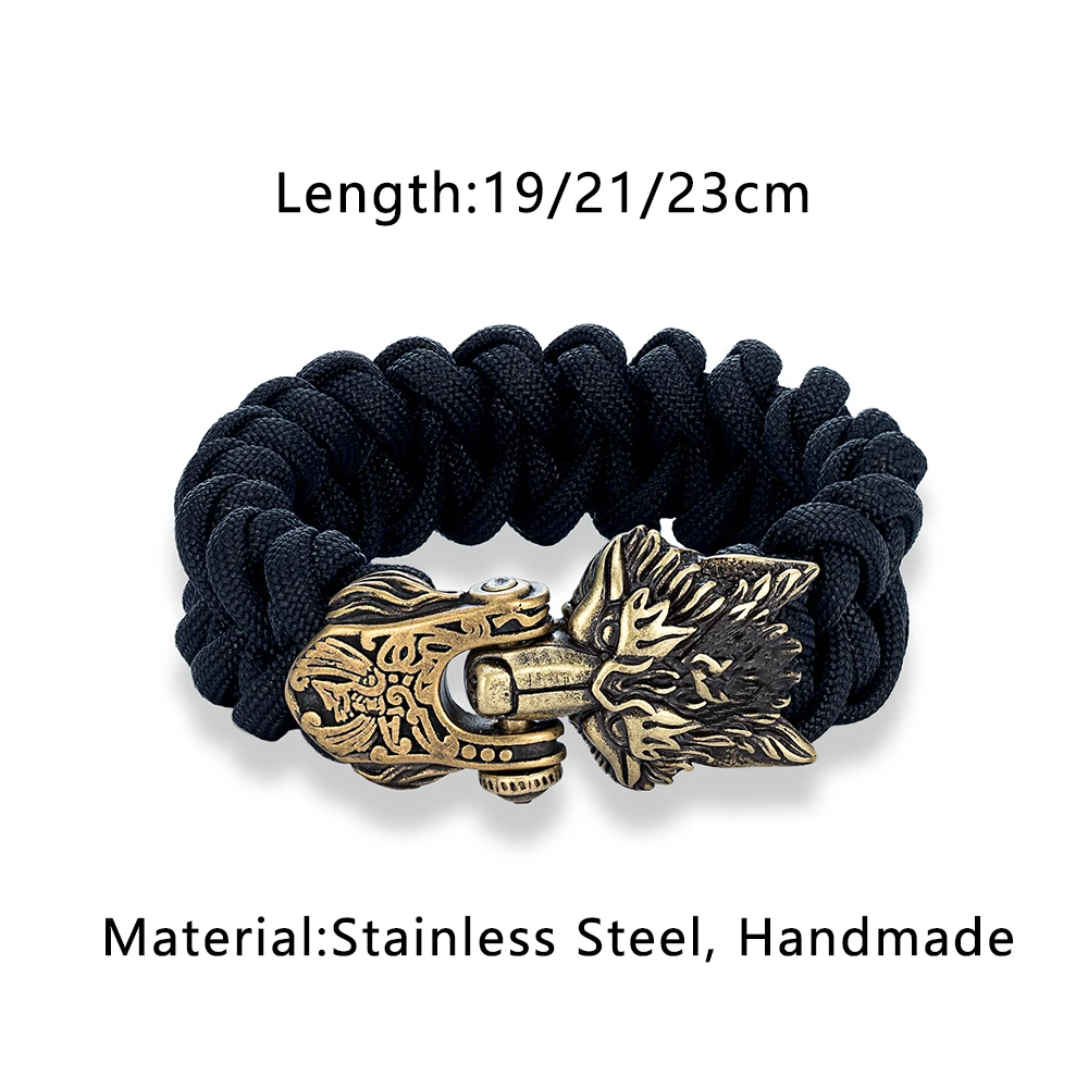 Wolf head paracord bracelet
